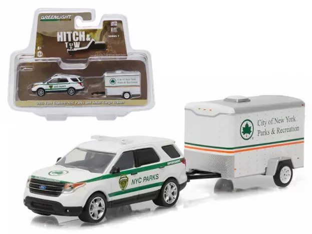 Greenlight Ford Explorer Nyc 2016 With City Of New York Parks & Recreation Trailer 1:64 32070D