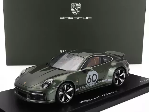 Spark Porsche 911 992 Sport Classic N 60 Coupe 2022 Con Vetrina With Showcase 1:18 WAP0210110SSPC