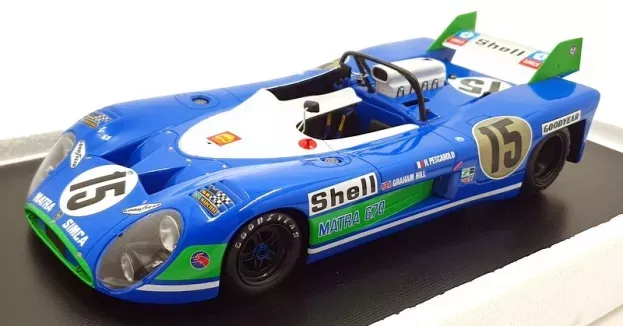 Spark Matra Simca Ms670b 3.0l V12 Team Equipe Matra-simca Shell N 15 Winner 24h Le Mans 1972 H.pescarolo G.hill Con Vetrina With Showcase 1:18 18LM72