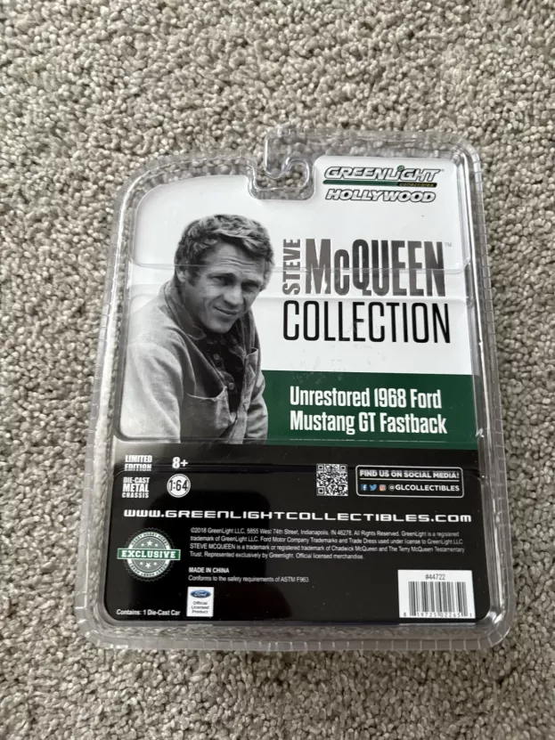 Greenlight Ford Mustang Gt390 Coupe 1968 Bullit Steve Mcqueen Unrestored Detroit Auto Show 2018 1:64 44722