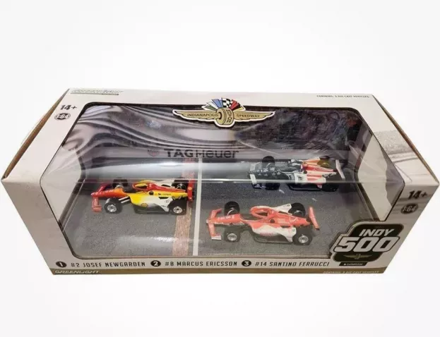 Greenlight Honda Set 3x Podium Indianapolis Indy 500 Indycar Series 2023 Chevrolet Team Penske N 2 Winner Josef Newgarden Team Chip Ganassi Racing N 8 2nd Marcus Ericsson Chevrolet Team A.j.foyt Enterprises N 14 3rd Santino Ferrucci 1:64 11581
