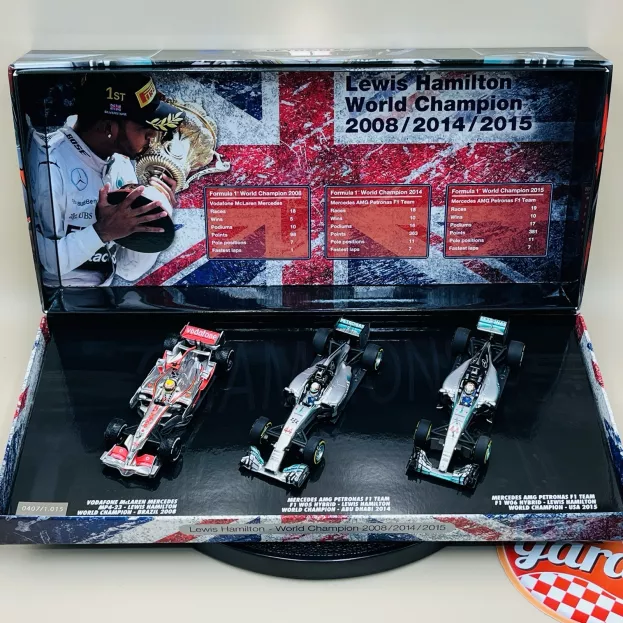 Minichamps Mercedes Set 3x F1 Mp4 23 N 22 2008 F1 Mgpw05 Amg N 44 2014 F1 Mgpw06 Amg N 44 Lewis Hamilton 2015 World Champion 1:43 412081415