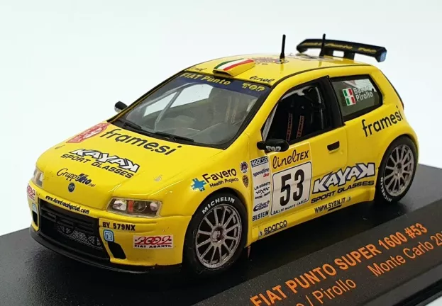IXO Models Fiat Punto S1600 N 53 Rally Montecarlo 2002 G.basso Pirollo 1:43 RAM058