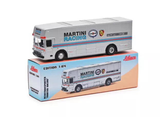 Schuco Mercedes O317 Truck Car Transporter Porsche Martini 1971 1:64 452027400