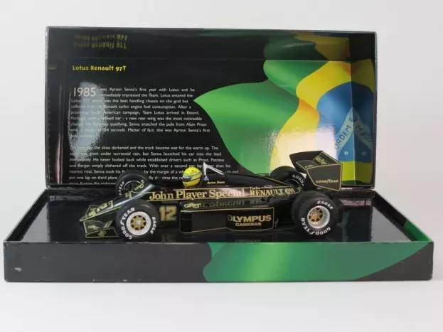 Minichamps Lotus F1 97t Renault Turbo Elf N 12 Winner Portugal Gp 1985 Ayrton Senna With Rain Tyres 1:18 540851892