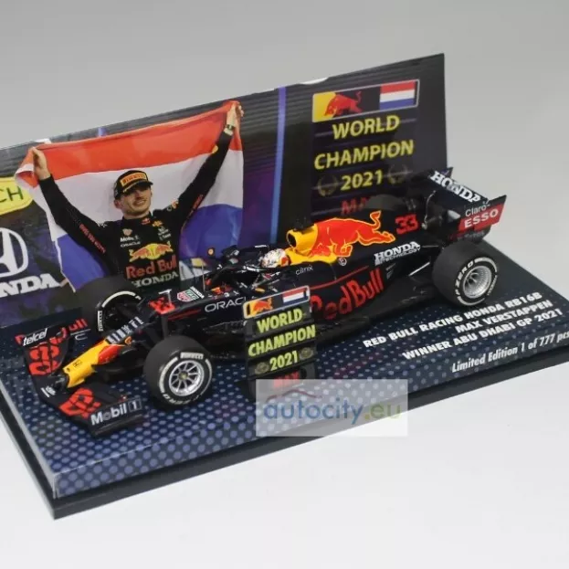 Minichamps Red Bull F1 Rb16b Honda Ra620h Team Red Bull Racing N 33 Winner Abu Dhabi Gp With Pit Board World Champion 2021 Max Verstappen 1:43 413212433