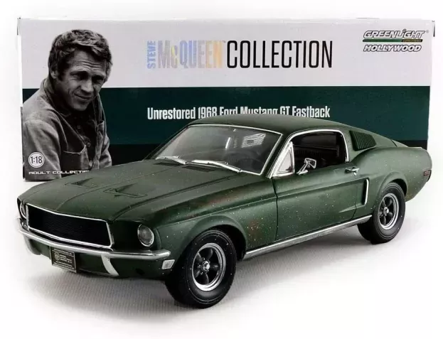 Greenlight Ford Mustang Gt390 Bullitt Steve Mcqueen 1968 Chrome Edition 1:18 12823