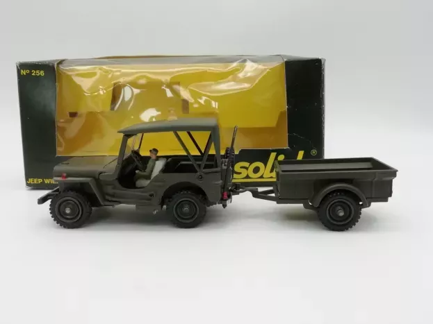 Solido Jeep Willys Usa Army + Trailer 1:43 2256