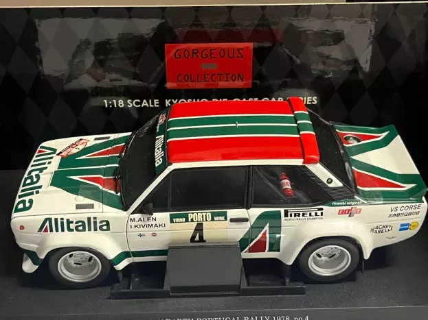Kyosho Fiat 131 Abarth Alitalia N 4 Winner Rally Portugal 1978 M.alen L.kivimaki 1:18 08371A