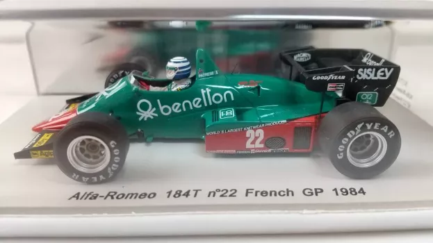 Spark Alfa Romeo F1 184t N 22 Gp French 1984 Riccardo Patrese 1:43 S1711