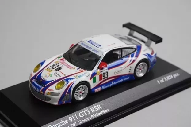 Minichamps Porsche 911 Gt3rsr N 93 24h Le Mans 2007 Simonsen Nielsen Ehret 1:64 640076793