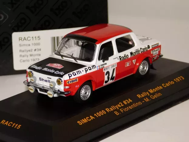 IXO Models Simca 1000 Rally 2 N 34 21th Rally Montecarlo 1973 B.fiorentino M.gelin 1:43 RAC115