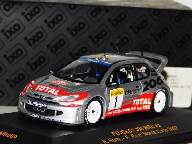 IXO Models Peugeot 206 Wrc Clarion N 1 Rally Montecarlo 2002 R.burns R.reid 1:43 RAM069