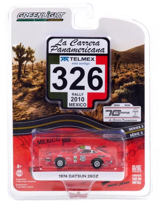 Greenlight Nissan Datsun 260z N 326 Rally Carrera Panamericana 2010 1:64 13280D