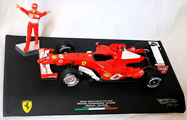 Hot Wheels Ferrari F1 F248 N 5 Michael Schumacher 10-sept-2006 Winner Monza Gp Retirement Announcement Annuncio Ritiro F1 1:18 J2994