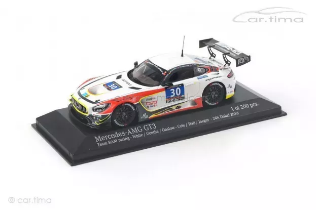 Minichamps Mercedes Gt-s Amg Gt3 Team Ram N 30 24h Dubai 2016 S.hall T.jager T.onslow-cole P.white 1:43 437163030
