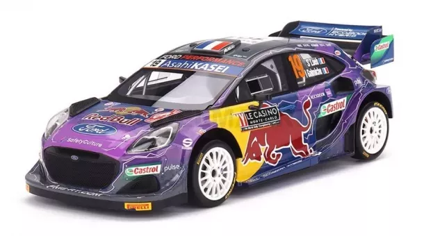 Truescale Ford Puma Rally1 Red Bull Team Ford World Rally M-sport N 19 Winner Rally Montecarlo 2022 S.loeb I.galmiche 1:18 TS0468