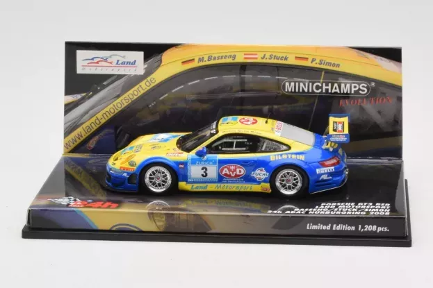 Minichamps Porsche 911 997 Gt3 Rsr Team Land Motorsport N 3 24h Nurburgring 2008 M.basseng J.stuck P.simon 1:43 437087803