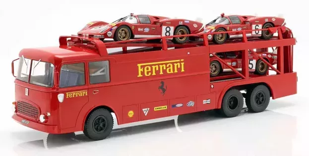 Norev Fiat Bartoletti 306 2 Truck 3-assi Car Transporter 24h Le Mans 1970 Movie Steve Mcqueen 1:18 187703