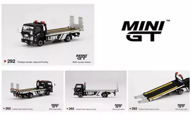 Mini-GT Isuzu N-series Elf Truck Lbwk 1993 Soccorso Stradale Carro Attrezzi Wrecker Road Service Car Transporter 1:64 MGT00292-R