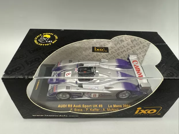 IXO Models Audi R8 3.6l Turbo V8 Team Audi Sport Uk Veloqx N 8 5th 24h Le Mans 2004 Allan Mcnish Frank Biela Pierre Kaffer 1:43 LMM059