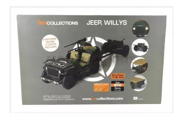 IXO Models Jeep Willys Usa Army With Trailer 1941 With Light & Sound Effects 1:8 20010105