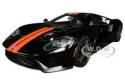 2017 FORD GT SHADOW BLACK WITH ORANGE STRIPES 1/18 MODEL CAR BY AUTOART 72945