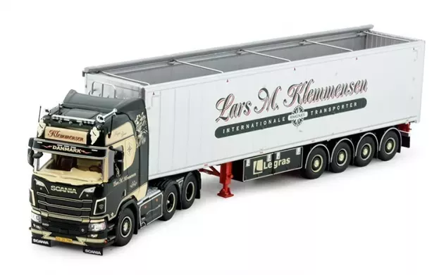 Tekno Scania Klemmensen Lars Scania Next Gen R650 6x2 4-assige Cargo Floor Oplegger 1:50 83010