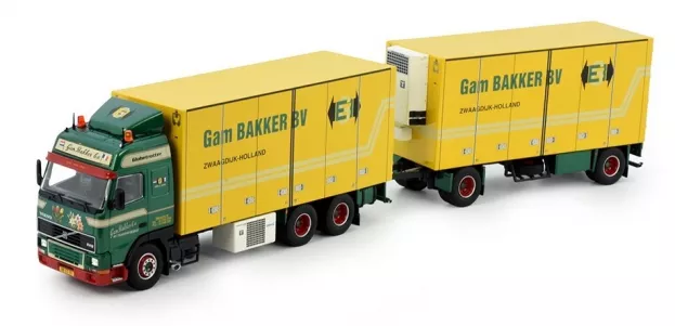 Tekno Volvo Bakker Gam Volvo Fh12 Motorwagen Met 2-asssige Aanhanger 1:50 80934