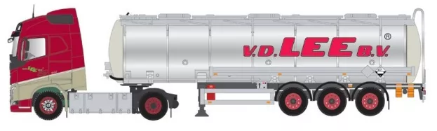 Tekno Volvo Lee Van Der Volvo Fh04 Globetrotter Tankoplegger Rvs 1:50 63479