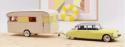 CITROEN DS 19 1960 YELLOW WITH CARAVANS DIKE PANORAMIC 1:18 Norev 181762