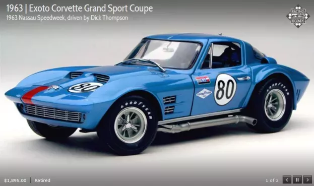 Exoto Corvette 1963 Exoto Corvette Grand Sport Coupe 1963 1:18 RLG18022