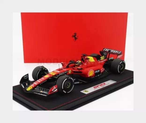 BBR Ferrari F1 Sf-23 Team Scuderia Ferrari N 16 4th Monza Italy Gp 2023 Charles Leclerc Con Vetrina With Showcase 1:18 BBR231816BDIE-VET