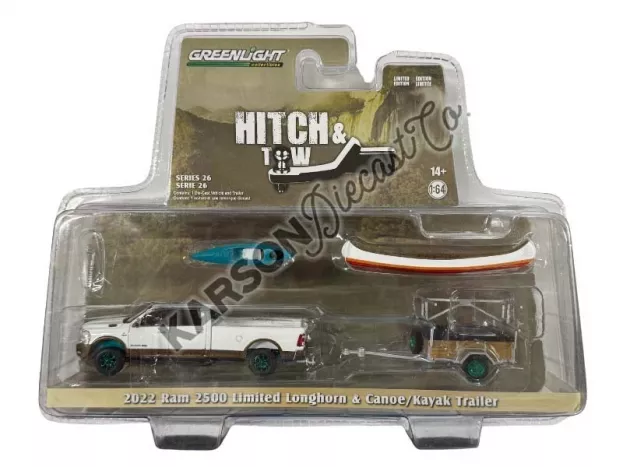 Greenlight Dodge Ram 2500 Pick-up With Trailer + Kayak 2022 1:64 32260D