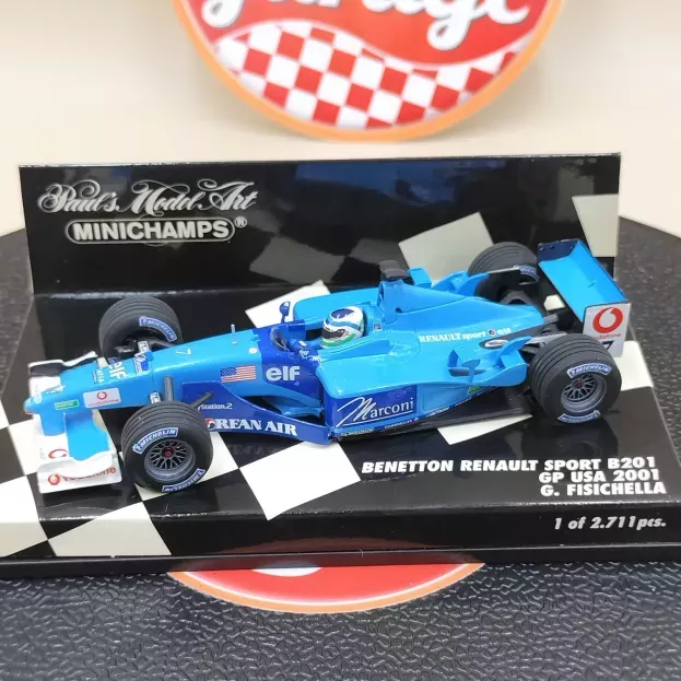 Minichamps Benetton F1 Renault B201 N 7 Gp Indianapolis 2001 Giancarlo Fisichella 1:43 400010107