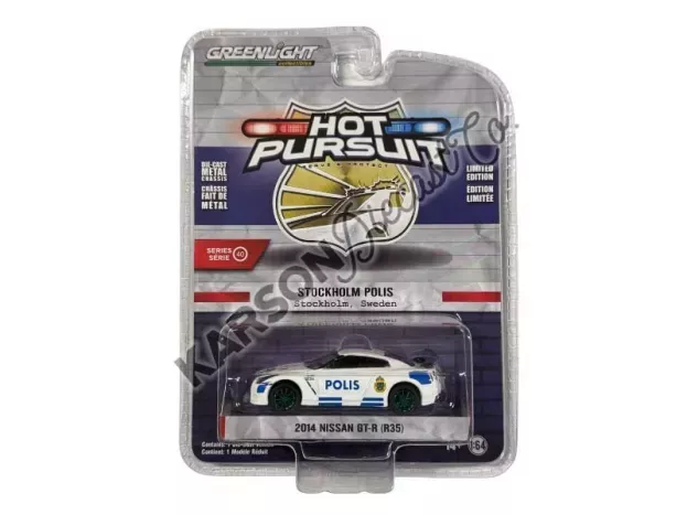 Greenlight Nissan Gt-r r35 Sweden Police Polis 2014 1:64 42980D