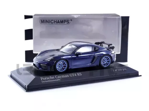 Minichamps Porsche 718 982 Cayman Gt4 Rs Coupe 2021 Blue Wheels 1:43 410069701