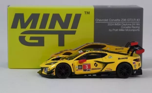 Mini GT Chevrolet Corvette Z06 Gt3.r Team Pratt Miller Motorsport N 3 Imsa 24h Daytona Lhd 2024 Daniel Juncadella Alexander Sims Antonio Garcia 1:64 MGT00854-L