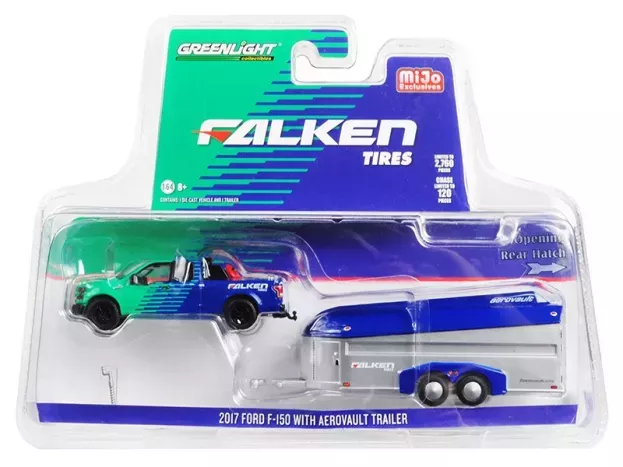 Greenlight Ford F-150 Pick-up With Aerovault Trailer Falken Tires 2017 1:64 51244