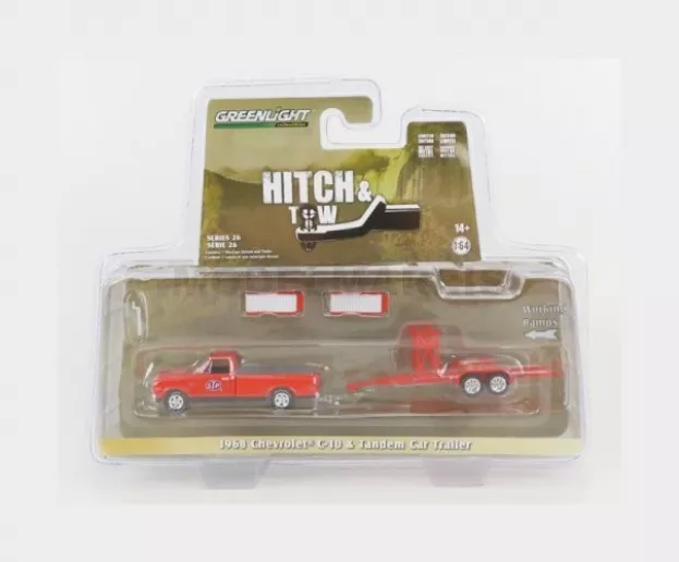 Greenlight Chevrolet C-10 Pick-up With Stp Trailer 1968 1:64 32260B