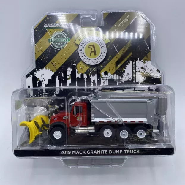 Greenlight Mack Granite Dump Truck Cassone Ribaltabile 4-assi 2019 Spazzaneve Snowplow 1:64 30336