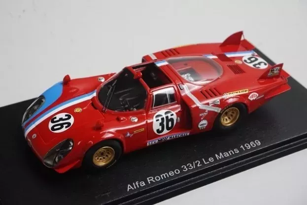 Spark Alfa Romeo T33 2 N 36 24h Le Mans 1969 T.pilette R.slotemaker 1:43 S8800