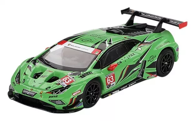 Mini GT Lamborghini Huracan Gt3 Evo2 Team Iron Lynx N 63 Imsa 24h Daytona 2023 Mirko Bortolotti Andrea Caldarelli Roman Grosjean Jordan Pepper 1:64 MGT00813-L