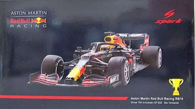 Spark Red Bull F1 Rb16 Honda Team Aston Martin N 33 Winner 70th Anniversary Silverstone Gp 2020 M.verstappen 1:18 18S486