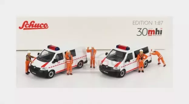 Schuco Volkswagen Set 2x T5 Minibus With Figures 2010 1:87 452655500