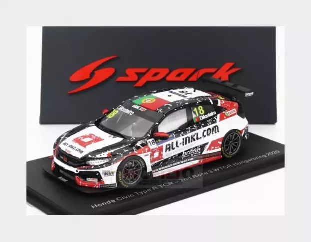 Spark Honda Civic Type R Tcr Team Munnich Mototrsport N 18 2nd Race 3 Hungaroring Wtcr 2020 Tiago Monteiro 1:43 S8965
