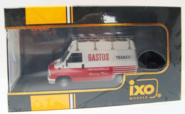 IXO Models Fiat Ducato Van Team Tre Gazzelle 2 Bastos Texaco Rally Assistance Lancia 037 1985 1:43 CLC301