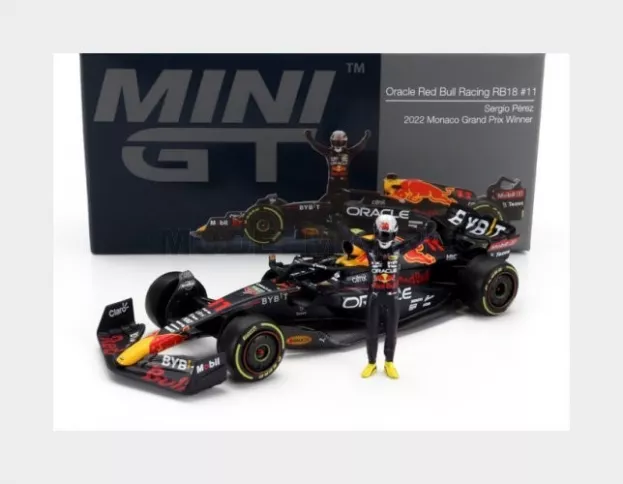 Mini-GT Red Bull F1 Rb18 Team Oracle Red Bull Racing N 11 Winner Monaco Gp 2022 Sergio Perez 1:64 MGT00551-L