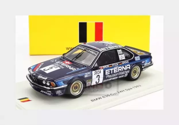 Spark Bmw 6-series 635 Csi N 3 24h Spa 1983 H.j.stuck W.brun H.grohs 1:43 SB653