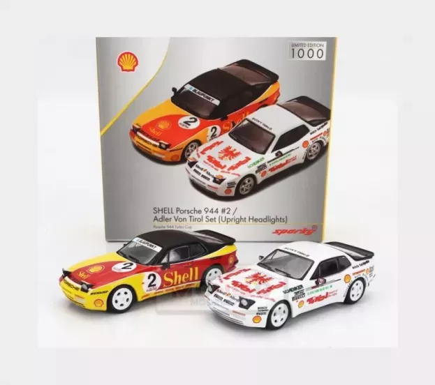 Spark Porsche Set 2x 944 Shell N 2 Racing + 944 N 0 Racing Turbo Cup 1989 1:64 YCOMBO64003